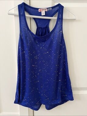 Radiant Blue Scoop Neck Tank with Metallic Speckle - concert line by Clare